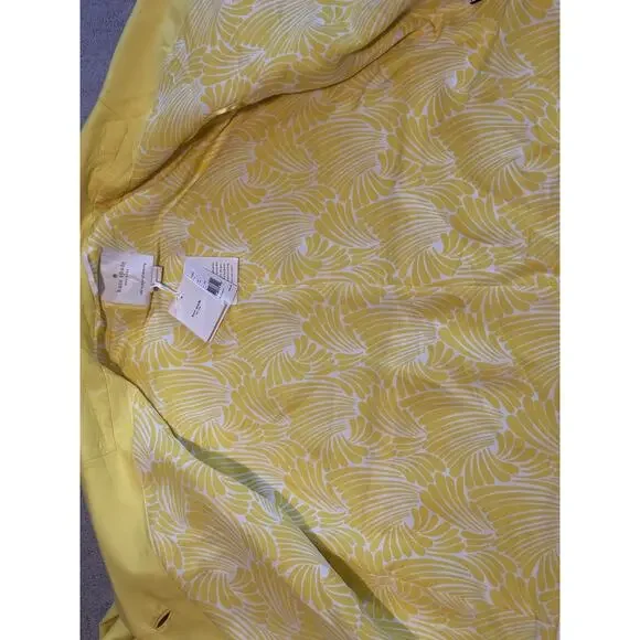 NWT Kate Spade NY Hayley Coat light jacket dress yellow white dive in $498 SZ 14 - Picture 8 of 13